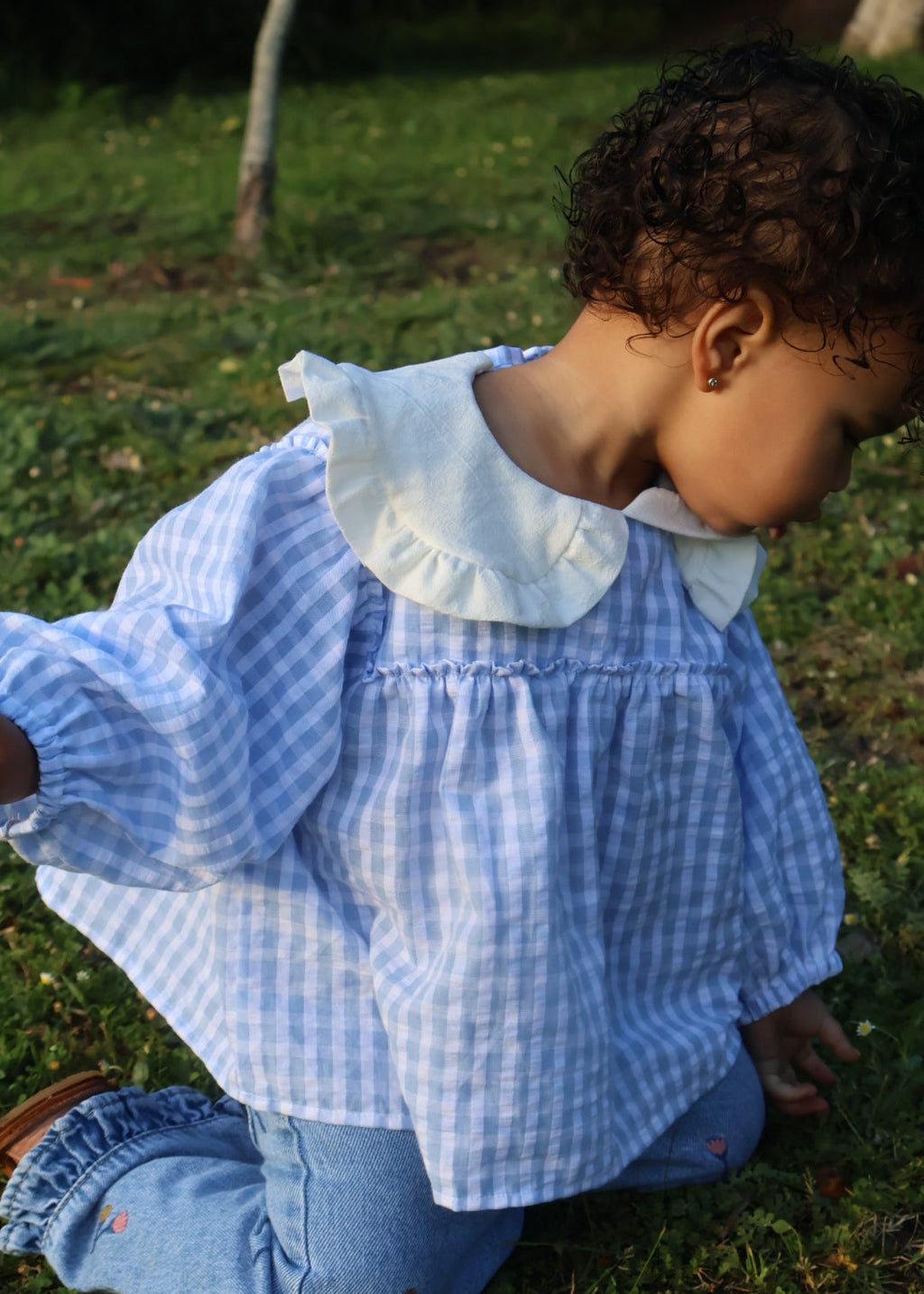 Girls Sunday Blouse- Icy Blue