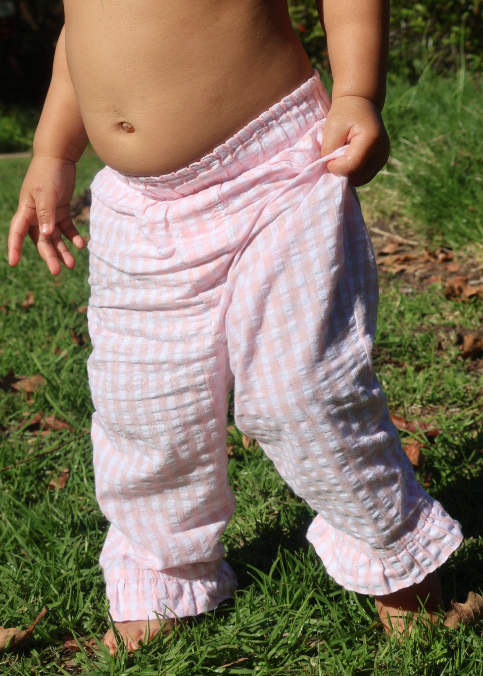 Frill Hem Pants- Icy Blue